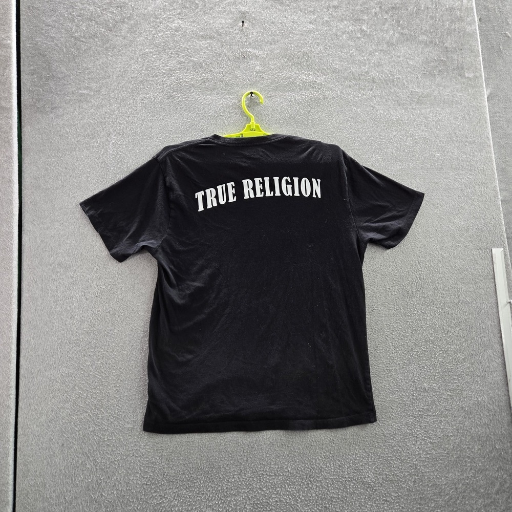 True Religion Men Shirt XL Black Logo Short Sleeve READ